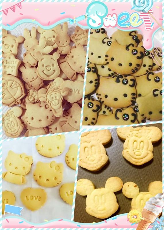 2Pcs/ Set Cute Rabbit Kitty Cat Bear Cartoon Sugarcraft Cake Mold Fondant Cookie Cutter Decoration Baking Tools