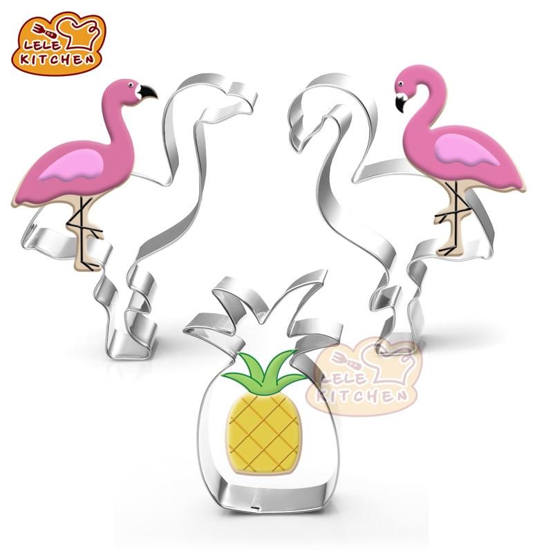 Creative Cookie Cutter Mold Flamingo Pineapple Shape Stainless Steel Biscuit Fondant Cake Moulds Cake Mold Baking kitchen Tools