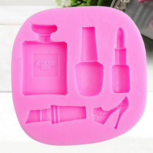 Silicone Makeup Lipstick Cake Decorating Mould Sugarcraft Chocolate Baking Mold Kitchen Accessories