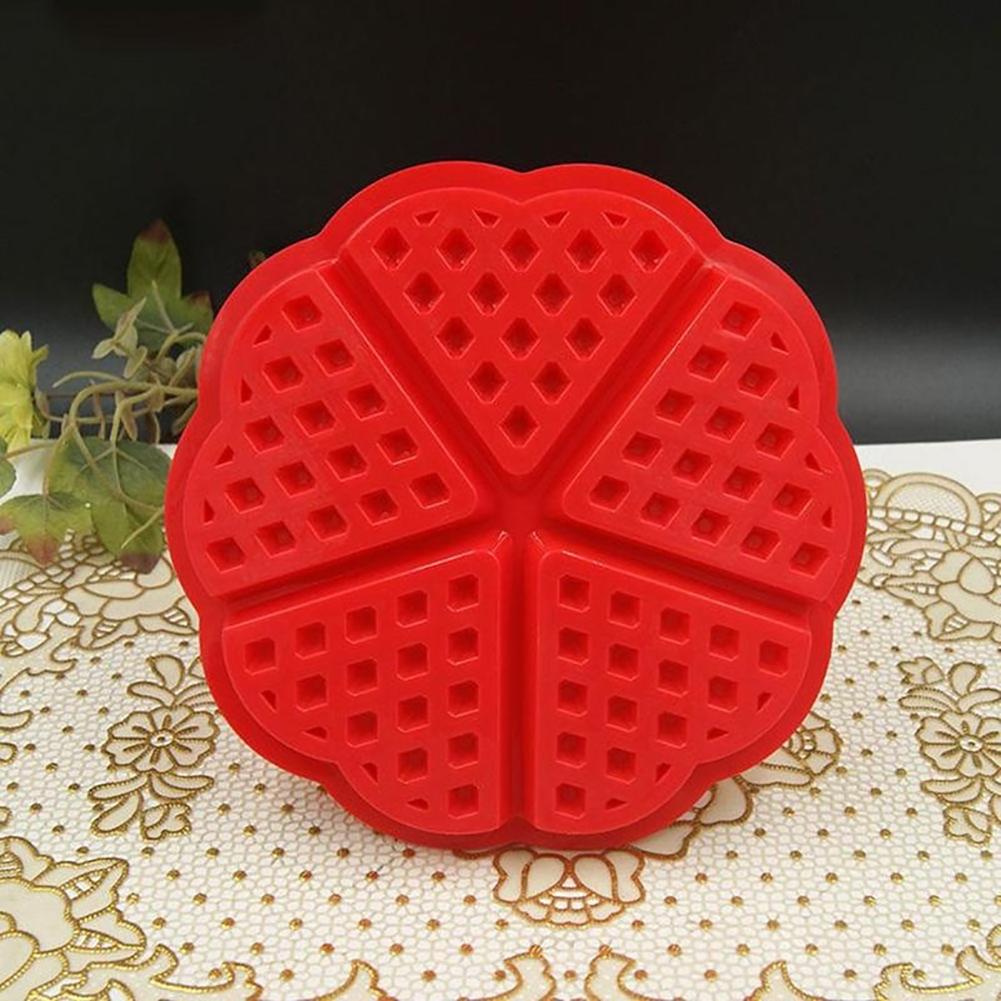 Round Heart Shape Waffle Biscuit Mold Silicone Cake Mould Kitchen Baking Tool Hot