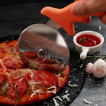 Stainless Steel Cutter Pizza Knife Cake Tools Pizza Wheels Scissors Ideal for Pizza, Pies, Waffles and Dough Cookies (Red)